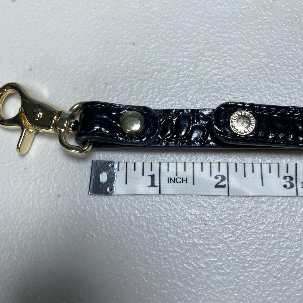 NWOT Brahmin Black Croc Embossed Leather Replacement Strap Gold Hardware - Picture 5 of 7